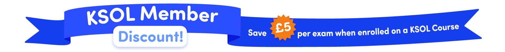 member discount - save £5 per exam